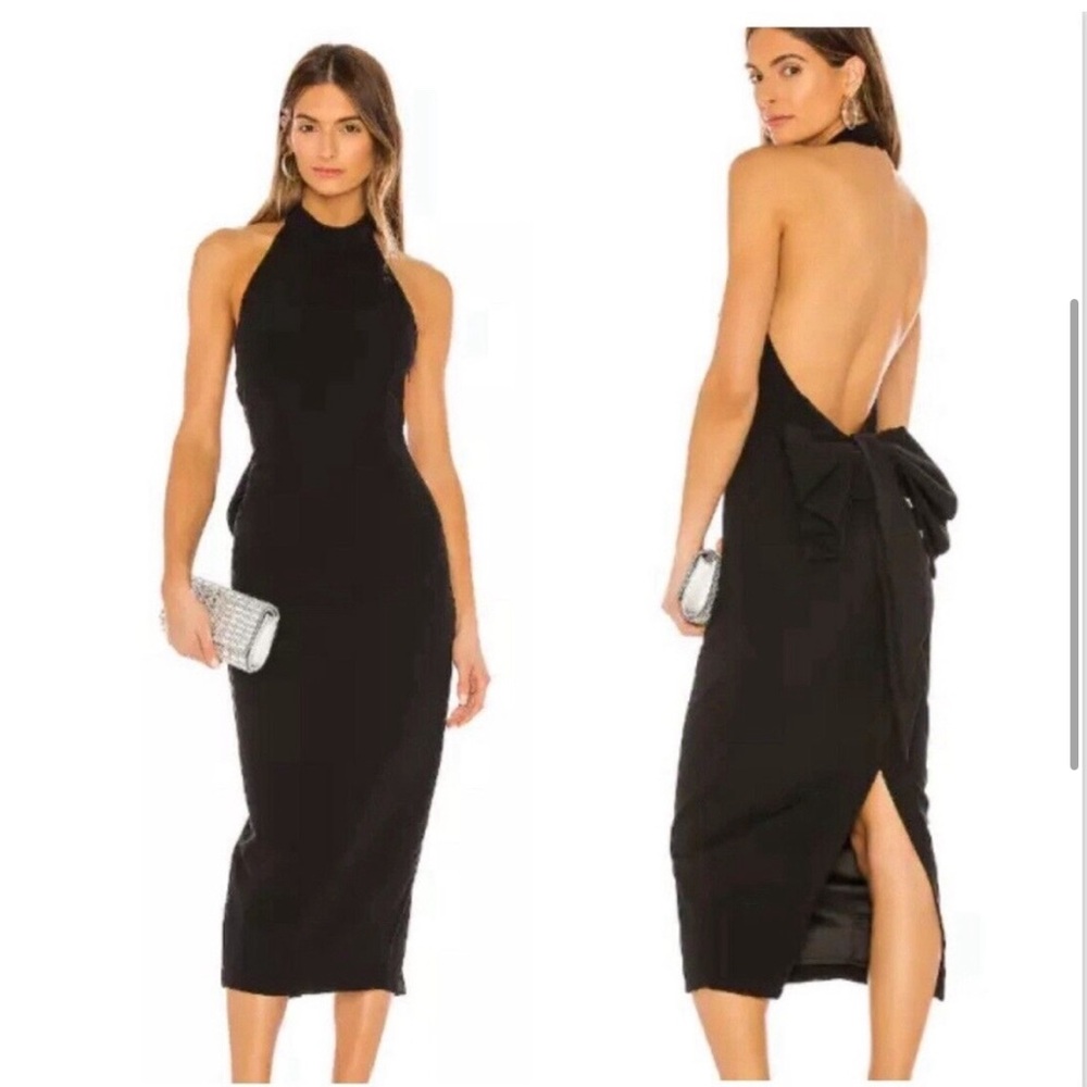 Elegant Black Halter Dress
